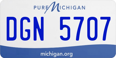 MI license plate DGN5707