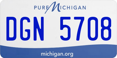 MI license plate DGN5708