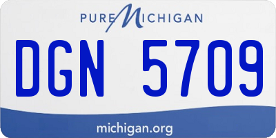 MI license plate DGN5709