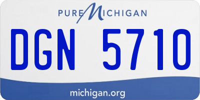 MI license plate DGN5710