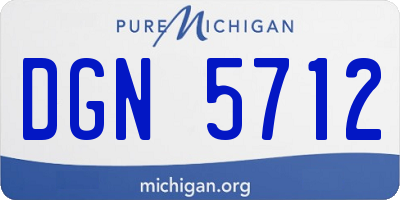 MI license plate DGN5712