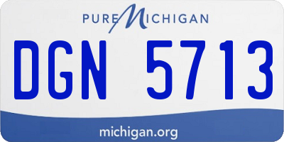 MI license plate DGN5713
