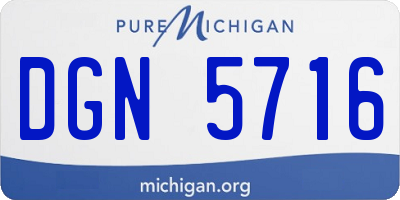MI license plate DGN5716