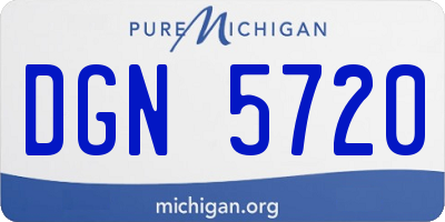 MI license plate DGN5720