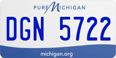 MI license plate DGN5722