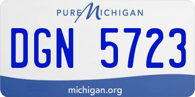 MI license plate DGN5723