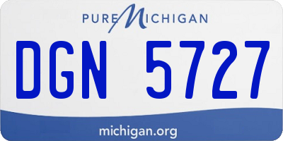 MI license plate DGN5727