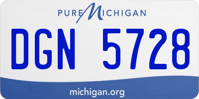 MI license plate DGN5728