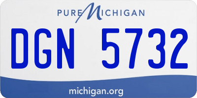 MI license plate DGN5732