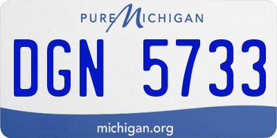 MI license plate DGN5733