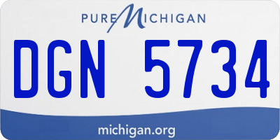 MI license plate DGN5734