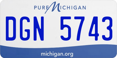 MI license plate DGN5743