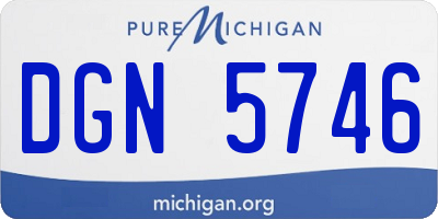 MI license plate DGN5746