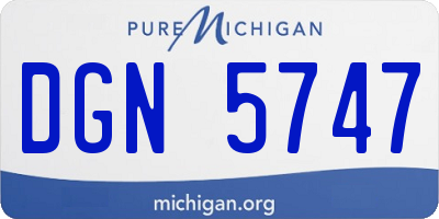 MI license plate DGN5747