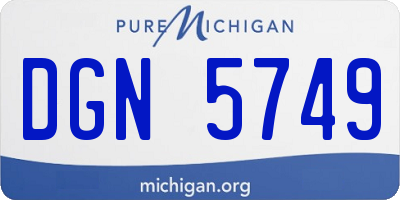 MI license plate DGN5749