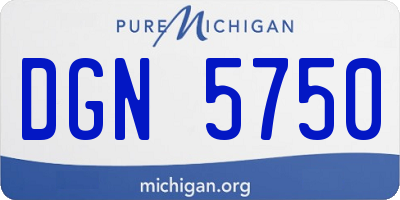 MI license plate DGN5750