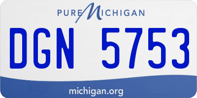 MI license plate DGN5753