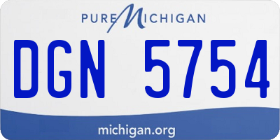 MI license plate DGN5754