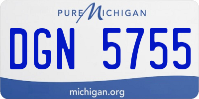 MI license plate DGN5755