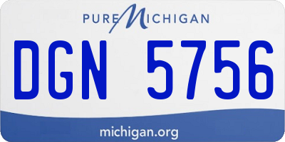 MI license plate DGN5756
