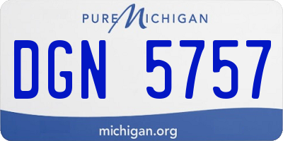 MI license plate DGN5757