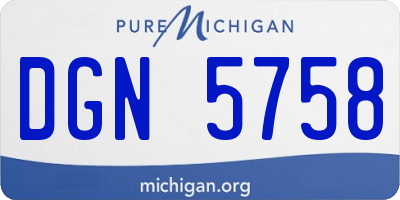 MI license plate DGN5758