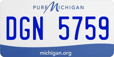 MI license plate DGN5759