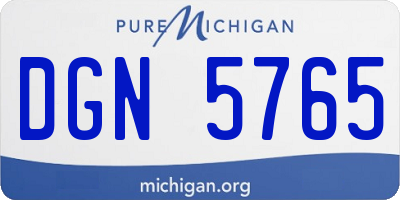 MI license plate DGN5765