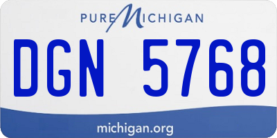 MI license plate DGN5768