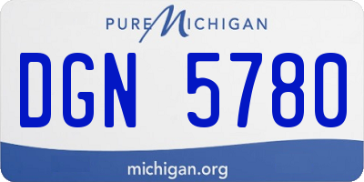 MI license plate DGN5780