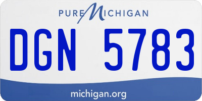 MI license plate DGN5783