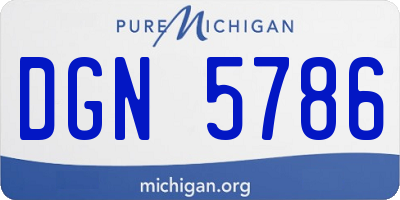 MI license plate DGN5786
