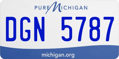 MI license plate DGN5787