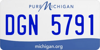 MI license plate DGN5791