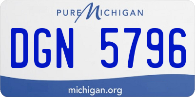 MI license plate DGN5796