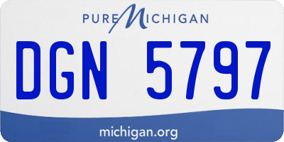 MI license plate DGN5797