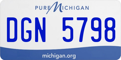 MI license plate DGN5798