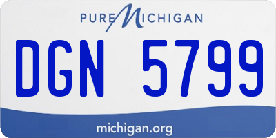 MI license plate DGN5799