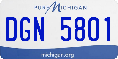 MI license plate DGN5801