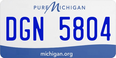 MI license plate DGN5804