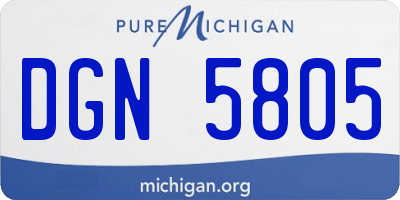 MI license plate DGN5805