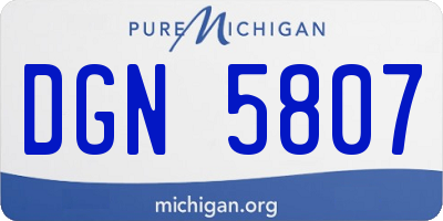 MI license plate DGN5807