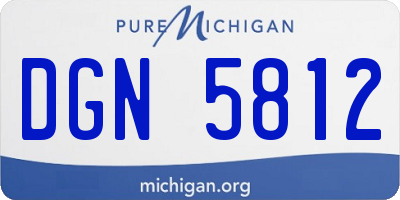 MI license plate DGN5812