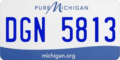 MI license plate DGN5813