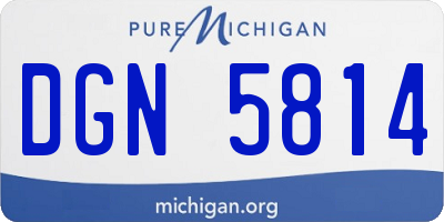 MI license plate DGN5814