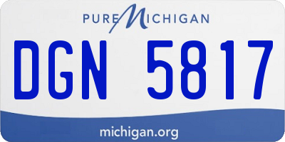 MI license plate DGN5817