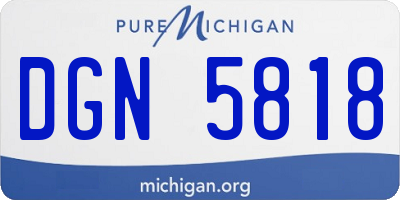 MI license plate DGN5818