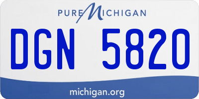 MI license plate DGN5820
