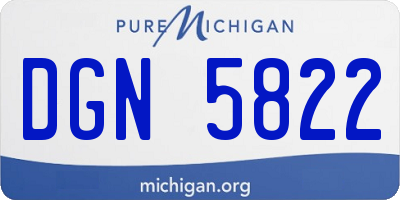 MI license plate DGN5822