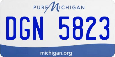 MI license plate DGN5823